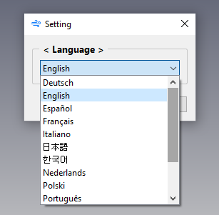 Language List in Menu